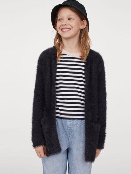 long black fluffy cardigan