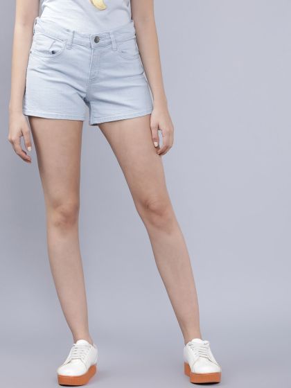 Buy Hypernation Women White Solid Hot Pants - Shorts for Women 12430762