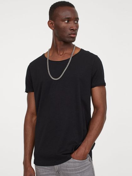 Buy FUGAZEE Men Black Solid Scoop Neck T Shirt - Tshirts for Men