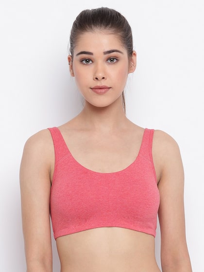 Buy DressBerry Move Pink Solid Non Wired Heavily Padded Sports Bra - Bra  for Women 7090814