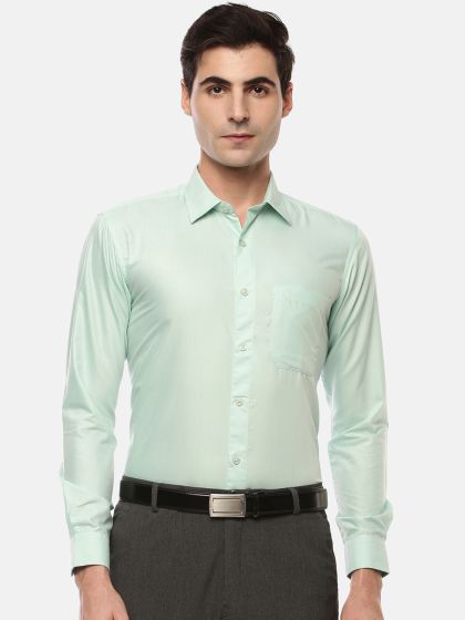 pista green colour formal shirts