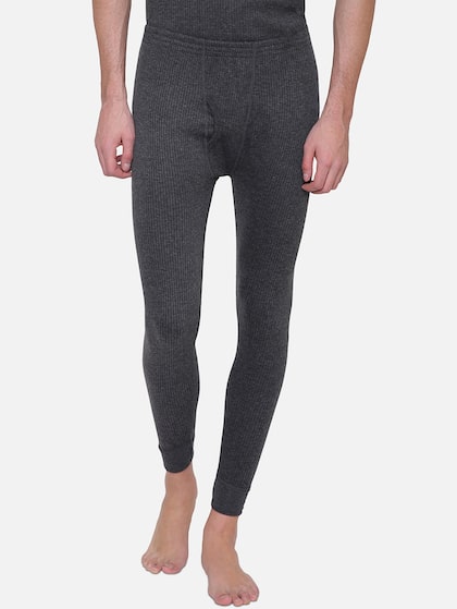 Buy BODYCARE INSIDER Men Charcoal Solid Thermal Bottoms - Thermal