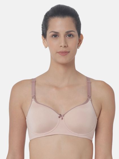 Buy PrettySecrets Pink Solid Non Wired Non Padded Everyday Bra B001SS18 -  Bra for Women 3074242