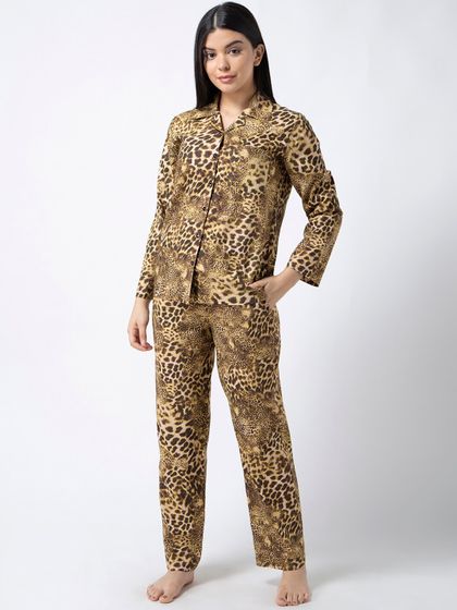 Leopard print night suit Clearance