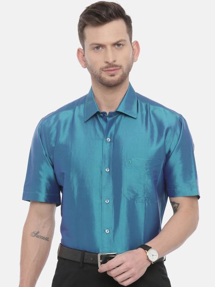 Buy CESARI LONDON Premium Colourblocked Cuban Collar Pure Cotton Casual  Shirt - Shirts for Men 26049416