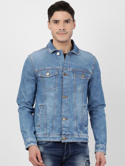 Buy Blue Saint Men Blue Solid Denim 