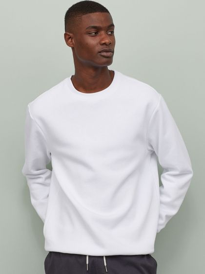 Buy H M Men White Hoodie Relaxed Fit Sweatshirts For Men 12125368 Myntra