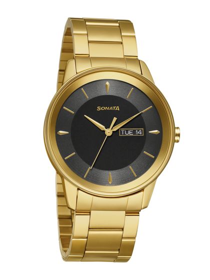 Buy Sonata Men Gold Toned Analogue Watch NK7078YM04 Watches for
