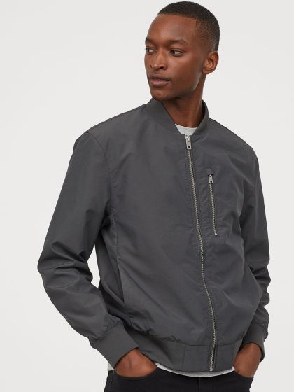 nylon blend bomber jacket h&m