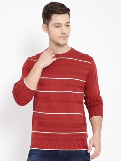 Buy Monte Carlo Men Brick Red Geometric Pattern Woollen Sweater Sweaters For Men 1581963 Myntra Monte carlo sweaters for men. myntra