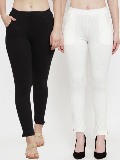 Cotton Straight lux lyra ankle length leggings, Size: Free Size at