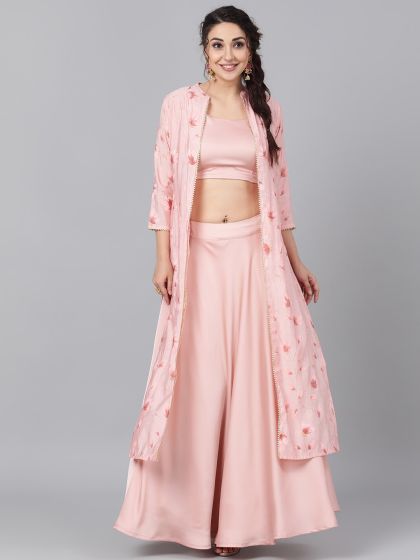 crop top palazzo with jacket myntra
