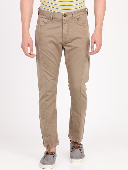 Fashion Trousers Five-Pocket Trousers NetWork Five-Pocket Trousers black-khaki animal pattern casual look 