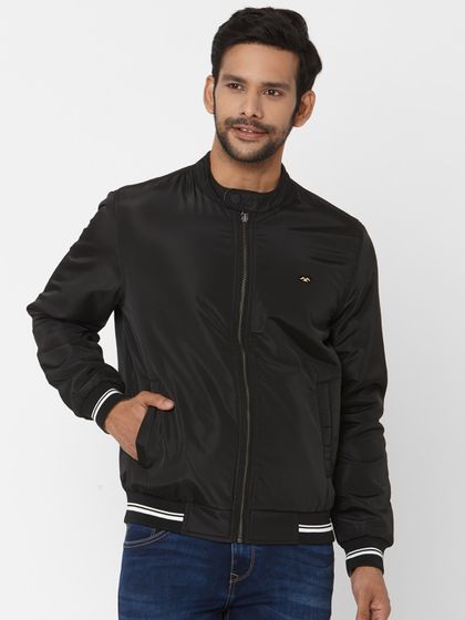 Buy SMAG Men Blue Solid Biker Jacket 