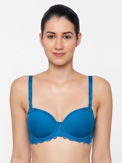 Buy Triumph Maximizer 118 Comfortable Padded Magic-Wire Psuh-Up Bra - Blue  Online