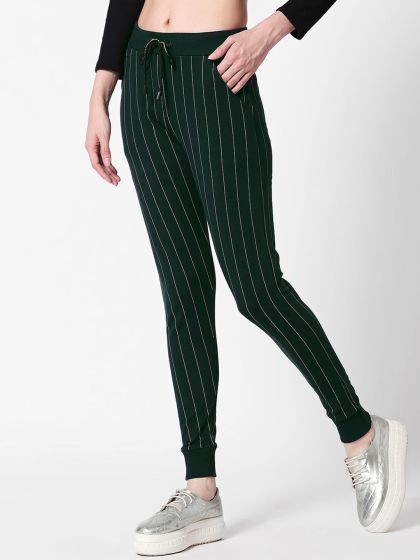 Buy I Like Me Women Black Peach Coloured Striped Slim Fit