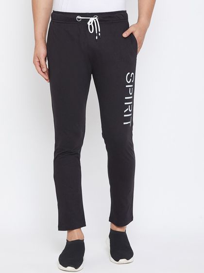 Buy Chromozome Men Black Track Pants 