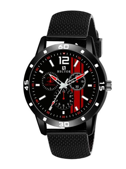 Buy HAPPY KHAJANA Men Black Brass Dial Black Straps Analogue