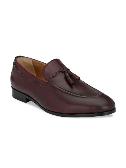 Buy Van Heusen Men Brown Leather Tassel Loafers Casual Shoes for