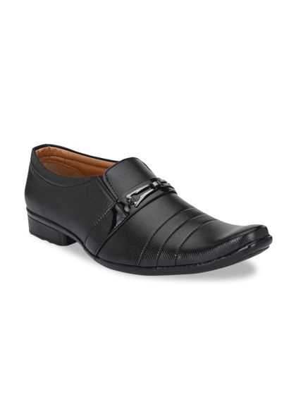 Sir corbett black synthetic leather formal shoes on sale