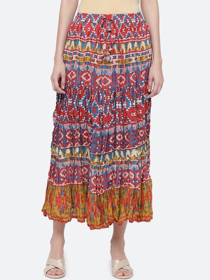 Biba multicoloured printed maxi flared skirt clearance