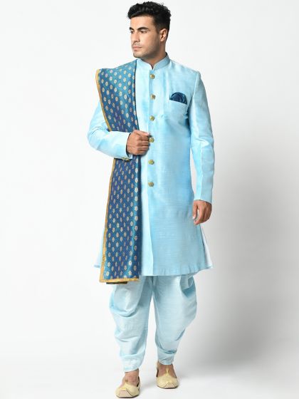 Manyavar clearance blue sherwani