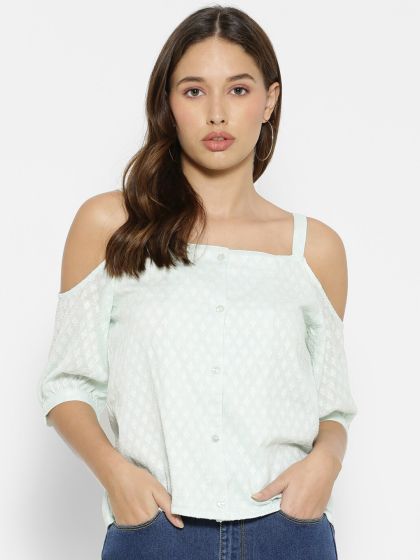 Blue Off The Shoulder Top (3069931)