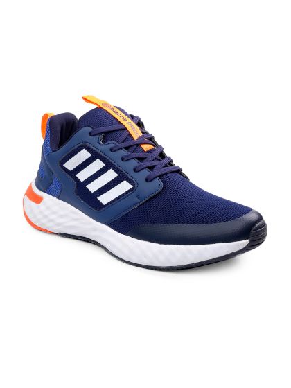 Navy blue top and gold filas