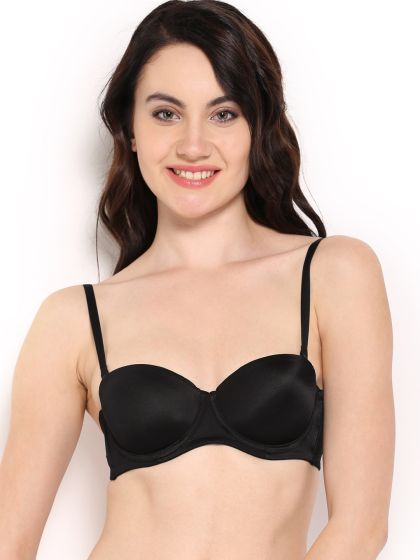 Navy Blue Printed Lightly Padded Non Wired Multiway Bra - Buy Navy