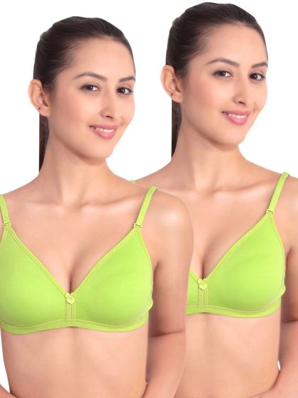 Buy Floret Pack Of 2 Turquoise Blue & Nude Coloured Non Wired Non Padded T  Shirt Bra - Bra for Women 7485679