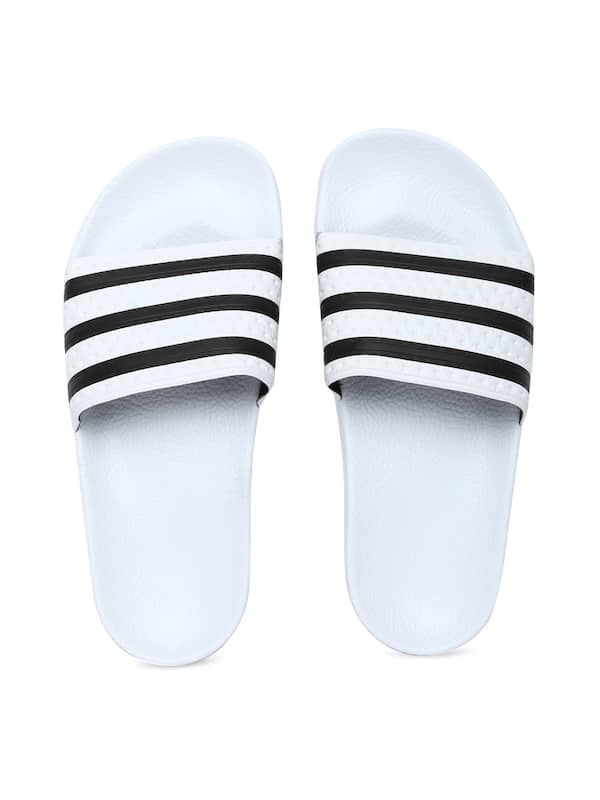 adidas Originals Adilette slides in white with terrycloth three stripes |  ASOS-sgquangbinhtourist.com.vn