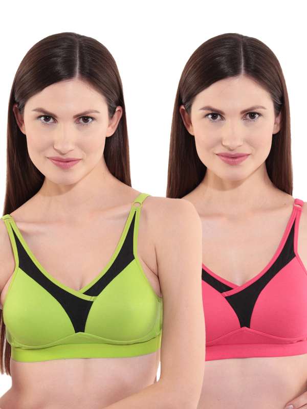 Buy Floret Pack Of 2 Solid Non Wired Heavily Padded Sports Bras T3001_White  - Bra for Women 7488771