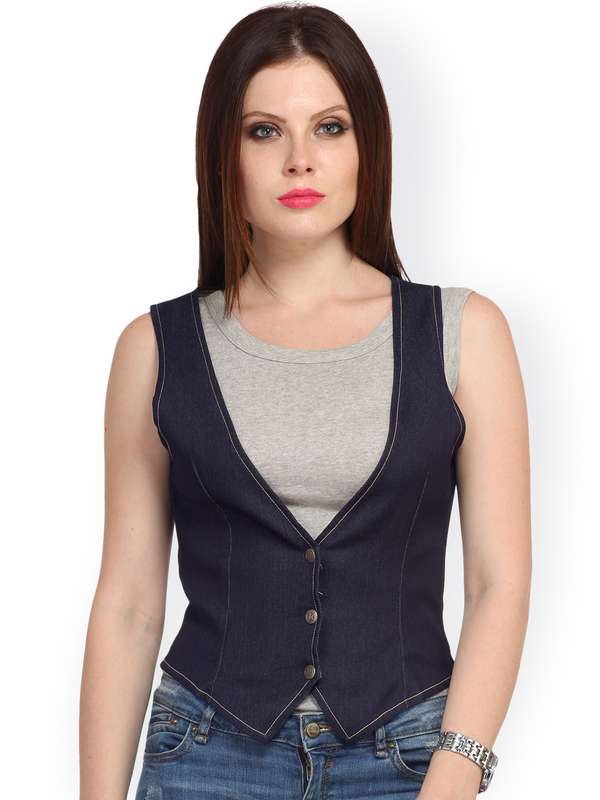 denim waistcoat womens india