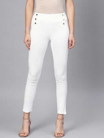 white jeggings myntra
