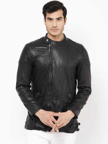 Noora Mens Genuine Lambskin Leather Jacket Black Slim fit Biker Motorcycle S8