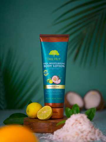 Kết quả hình ảnh cho Tree Hut Shea Moisturizing Body Lotion Coconut Lime