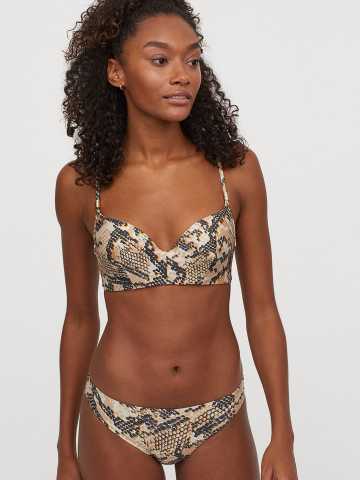 HIGH WAISTED BIKINI TANKINI BRIEF SIZE 10 12 14 16 BROWN FOLD TOP BOTTOM SARESS