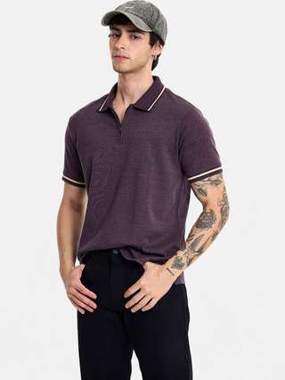 Snitch Men Polo Collar Pockets T-shirt