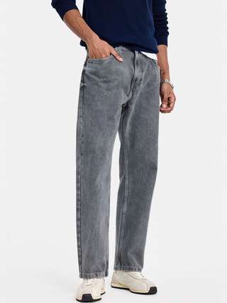 Snitch Men Straight Fit Mid-Rise Light Fade Jeans