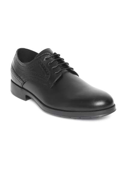 7cb9cb2c 51a5 4edd ab6c 7976f5edce131560776403322 Geox Men Black Solid Leather Formal Derbys With Perforated D 1