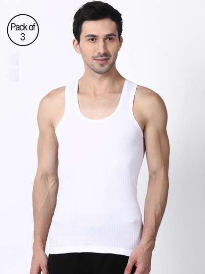 DIXCY SCOTT Men Pack
                        of 3 Combed Cotton With Structured Knit For
                        Better Air Flow Vest