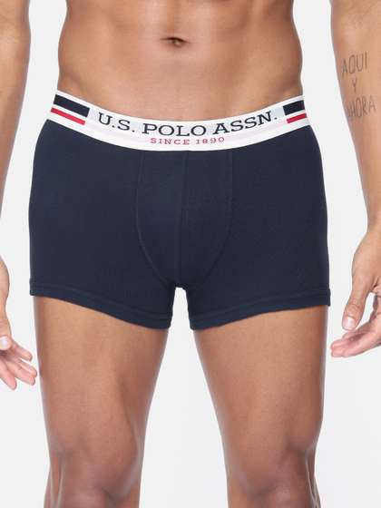 U.S. Polo Assn. Men
                        Navy Blue Solid Trunks I641-195-P1