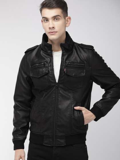 levis men black solid tailored jacket