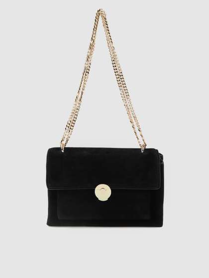 mango black suede bag