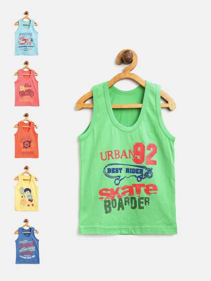 Bodycare Kids Boys Pack
                    Of 6 Printed Innerwear Vests 1240ABCDEF-75