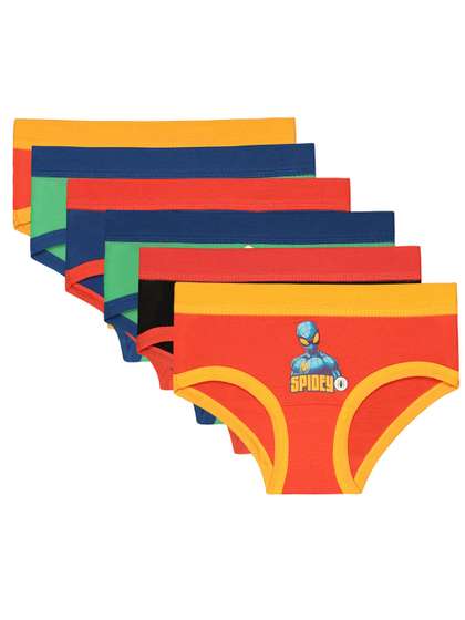 Bodycare Kids Boys Pack
                    of 6 SPIDERMAN Printed Briefs 928ABCDAB-75