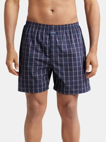Jockey Men Assorted
                        Checked Pure Cotton Boxers 1222-0110-ASSTD