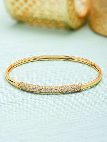 Zaveri Pearls
                        Gold-Plated Cubic Zirconia Studded Kada
                        Bracelet