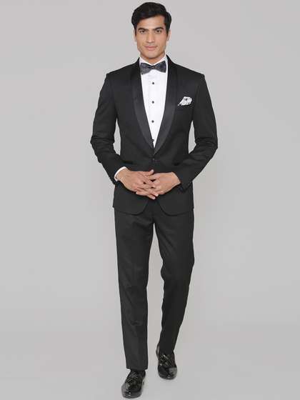 MANQ Men Black Solid
                      Slim Fit Tuxedo Suit