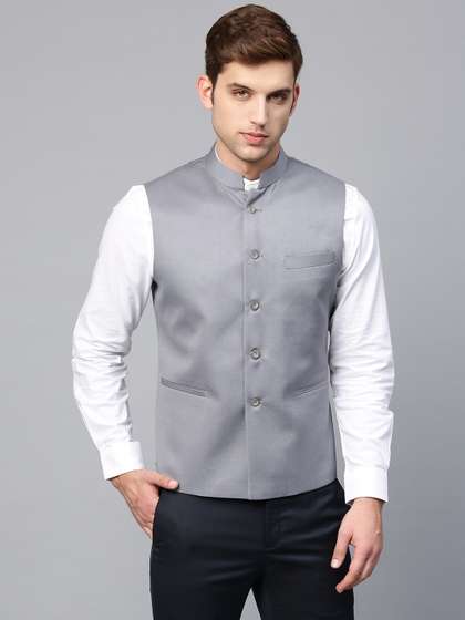 MANQ Men Solid Nehru Jacket